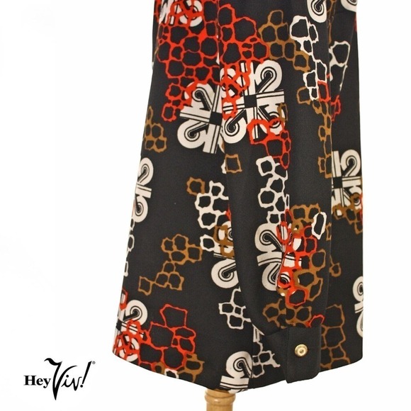 Vintage 70s Puritan Forever Young Geometric Blouse Shirt Sz L B38 W38 - Hey Viv - Picture 4 of 7